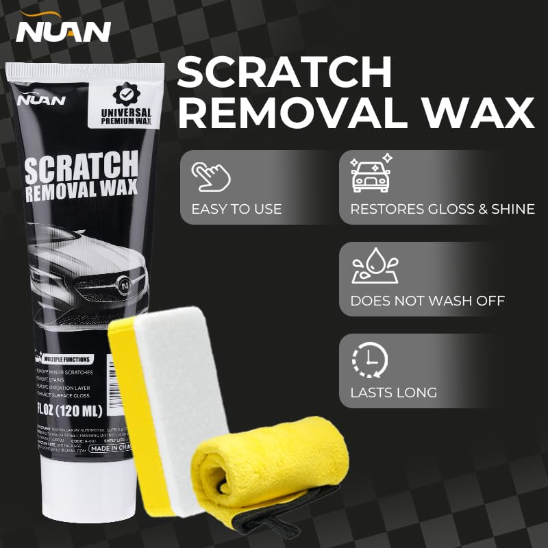 ✨✨ 2026 All-New Upgraded Car Scratch Repair Wax — Includes Application Sponge and Towel🔥🔥
