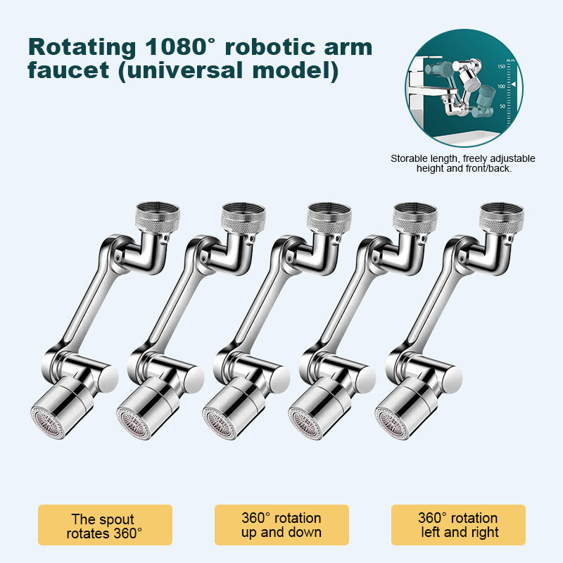 🔥Last Day Promotion 59% OFF🔥👍Rotating 1080° robotic arm faucet (universal model)--👩👩👧👧The direction and water flow rate can be freely adjusted