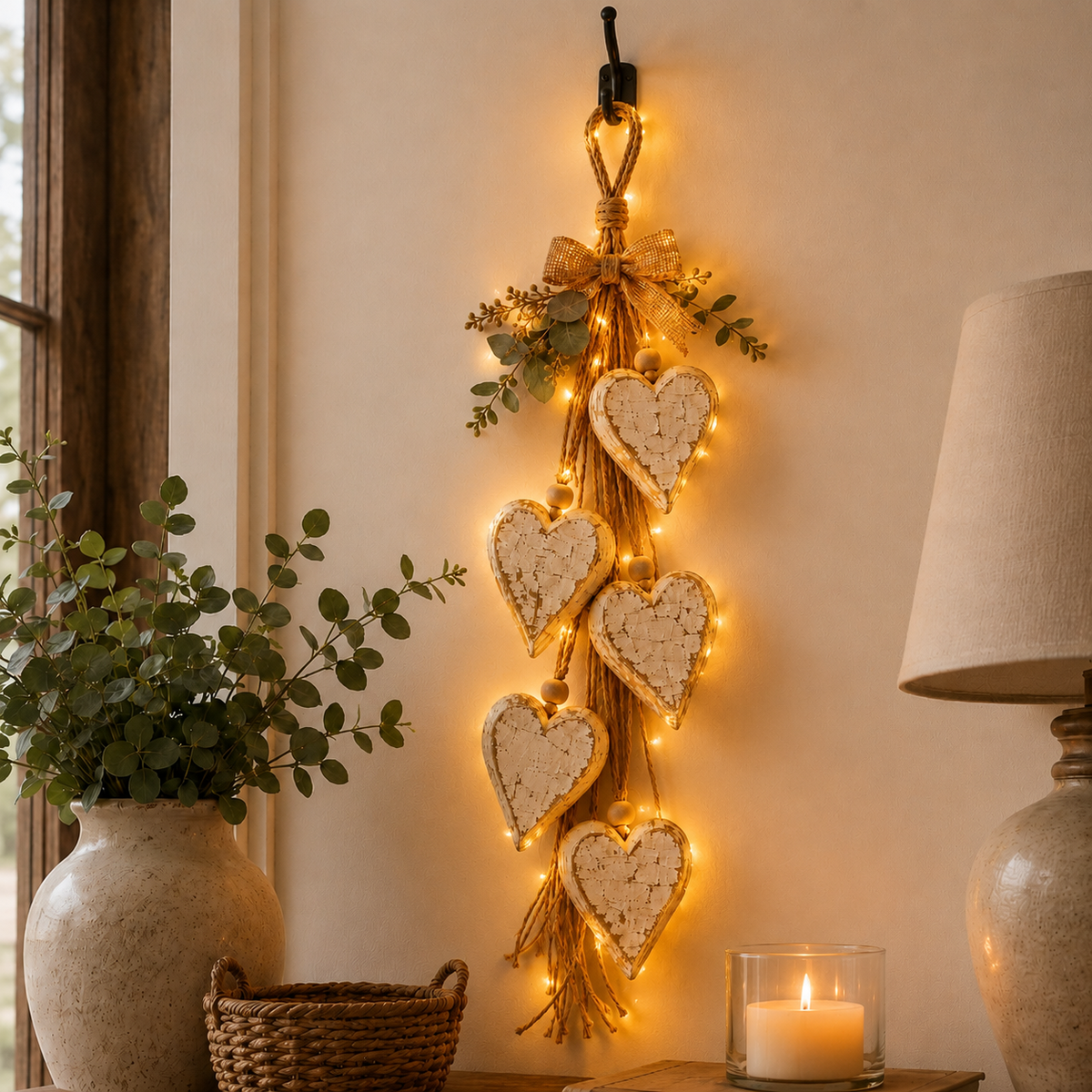 🤎 IEY® Hanging Heart Wall Decor - A Heartwarming Gift for Every Home