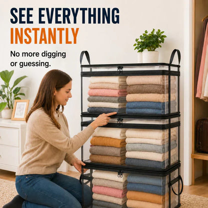 🤩LAST DAY BUY 2 GET 1 FREE!!💕SVOZK® Transparent Storage Bag – Large, Dust & Moisture-Proof with Handle✨Ultimate All-in-One Organizer for Clothes, Toys, Books, Stuffed Animals & Absolutely Everything! 🧸📚👕🧦