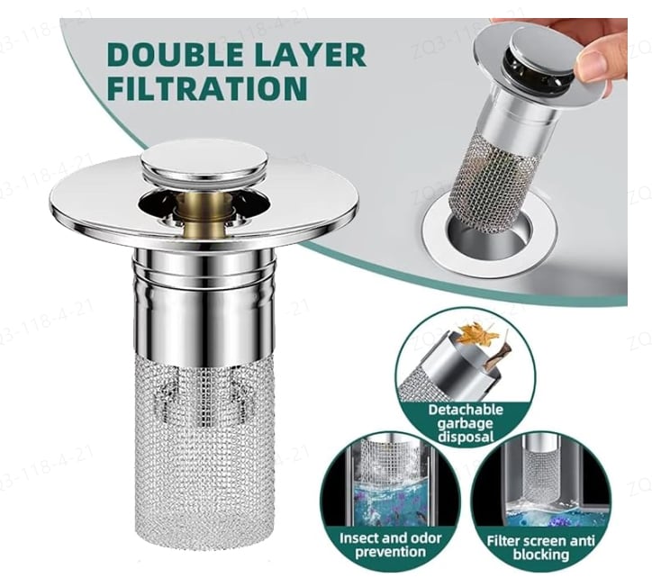 🔥Last Day Promotion 59% OFF🔥Stainless Steel Floor Drain Filter 丨❤️❤️Catches hair and debris to prevent clogs.