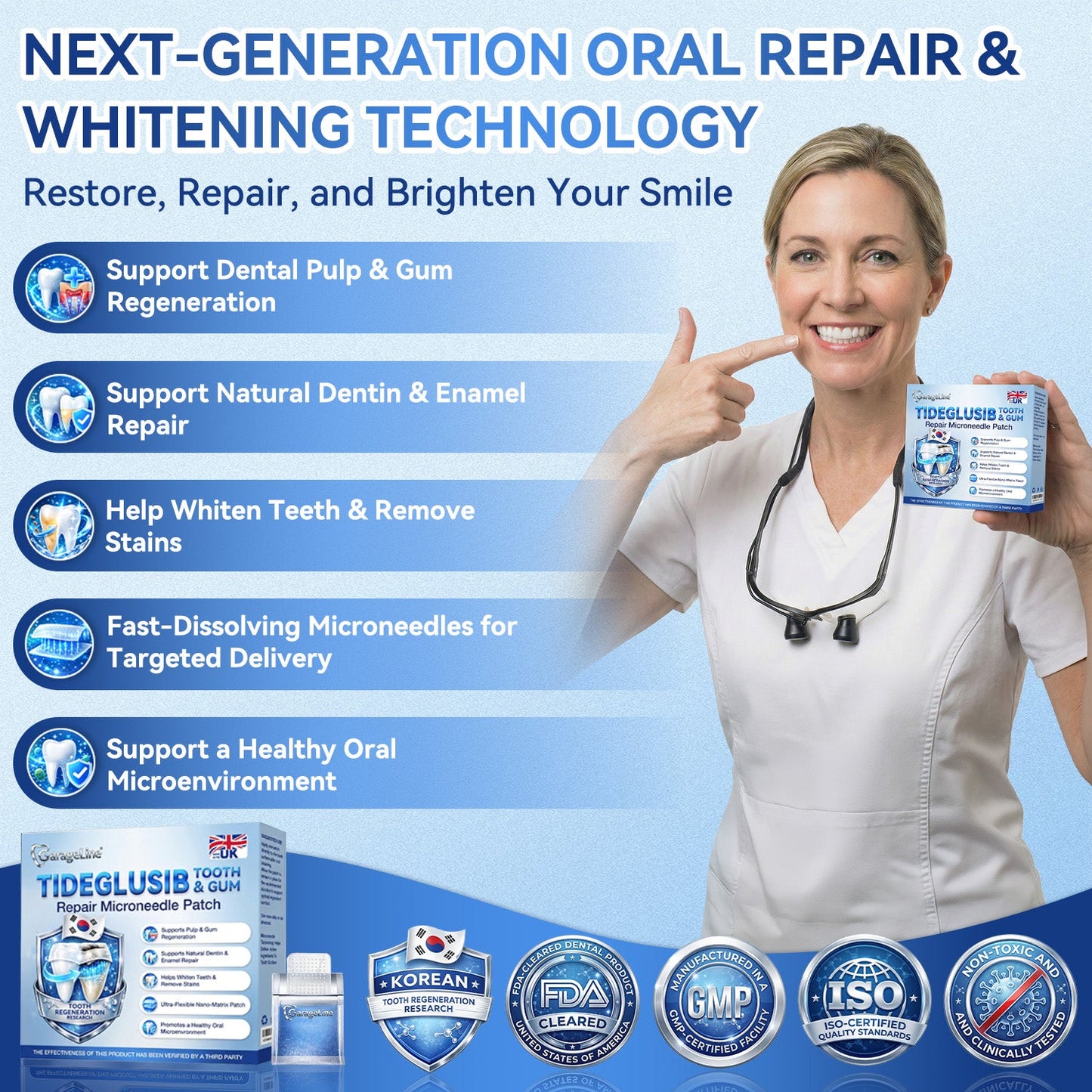 GаrаgеLіnе® 🦷 Tideglusib Fast‑Dissolving Tooth & Gum Repair Oral Strips ✨ (Supports tooth repair and helps relieve gum discomfort and other common oral concerns)
