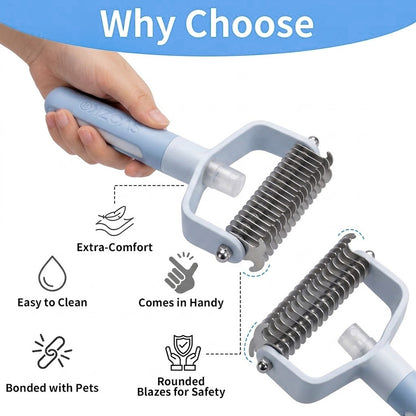 👉 SVOZK® Double-Sided Smart Pet Grooming Brush – 🐾 Hurtless Shedding & Dematting Undercoat Rake for Dogs and Cats