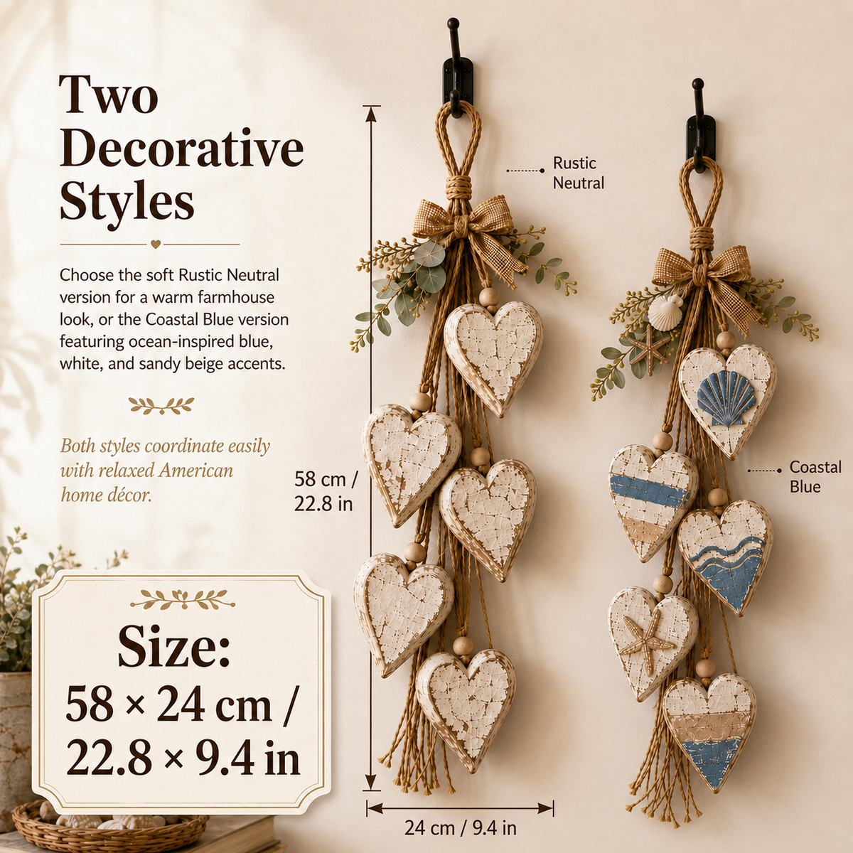 🤎 IEY® Hanging Heart Wall Decor - A Heartwarming Gift for Every Home