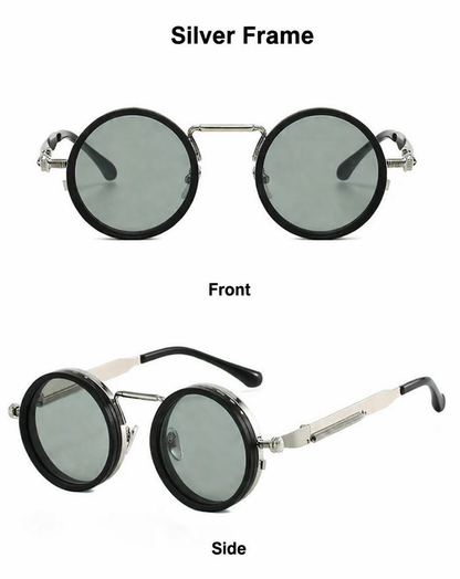 👓 9-Level Adjustable Dimming Polarized Sunglasses with Stepless Rotating Filter, Vintage Steampunk Style