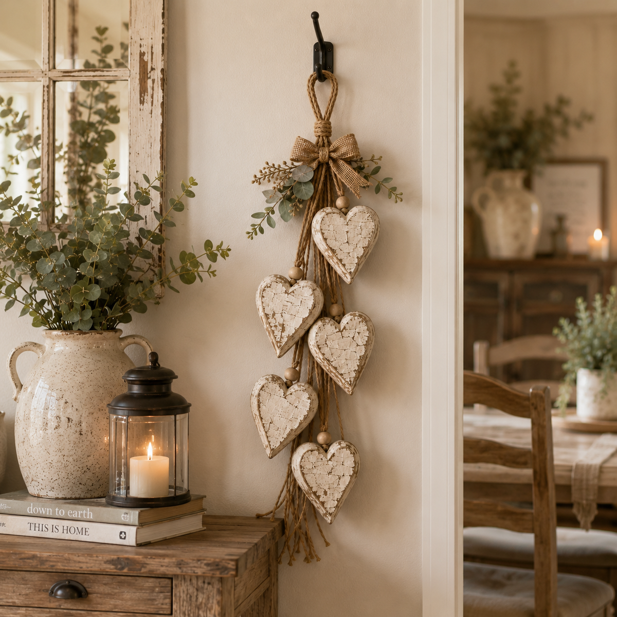 🤎 IEY® Hanging Heart Wall Decor - A Heartwarming Gift for Every Home