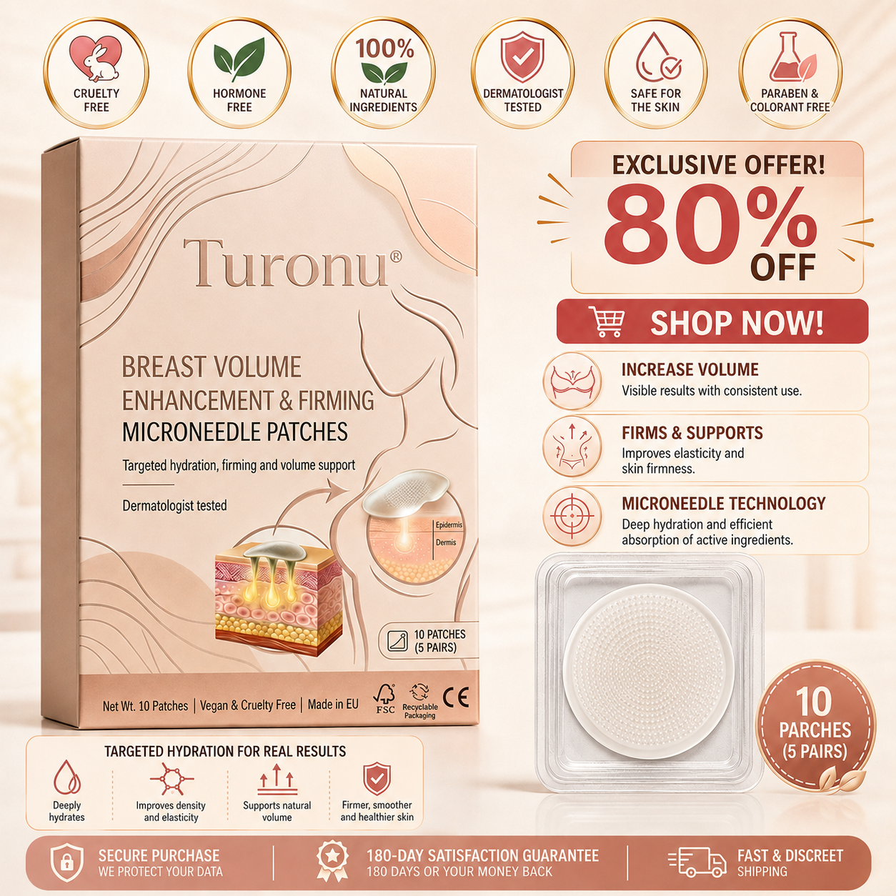 💥Turonu® 💥Targeted Breast Enhancement Advanced Nano Microneedle Patch💥💥💥