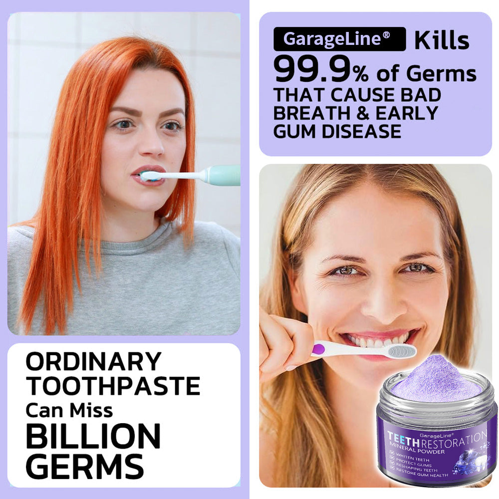 GarageLine® Teeth Restoration Mineral Powder🦷(Suitable for cavities, tooth sensitivity, gum recession, oral inflammation, periodontal problems, and various dental and oral care needs.)