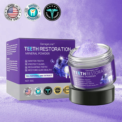 GarageLine® Teeth Restoration Mineral Powder🦷(Suitable for cavities, tooth sensitivity, gum recession, oral inflammation, periodontal problems, and various dental and oral care needs.)