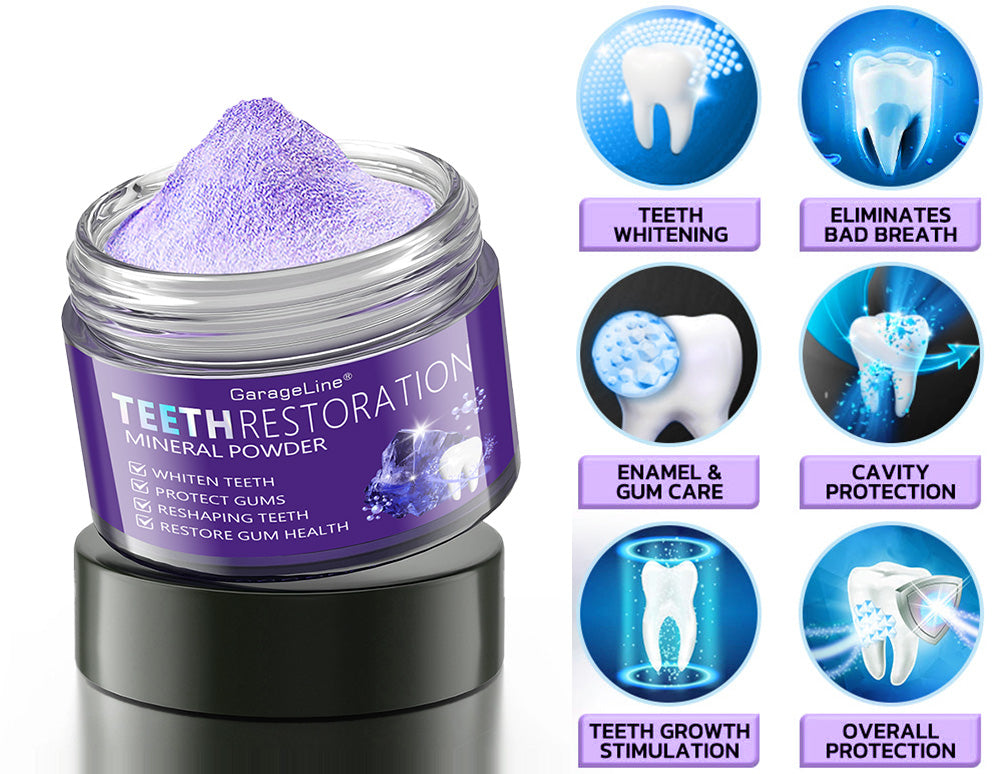 GarageLine® Teeth Restoration Mineral Powder🦷(Suitable for cavities, tooth sensitivity, gum recession, oral inflammation, periodontal problems, and various dental and oral care needs.)