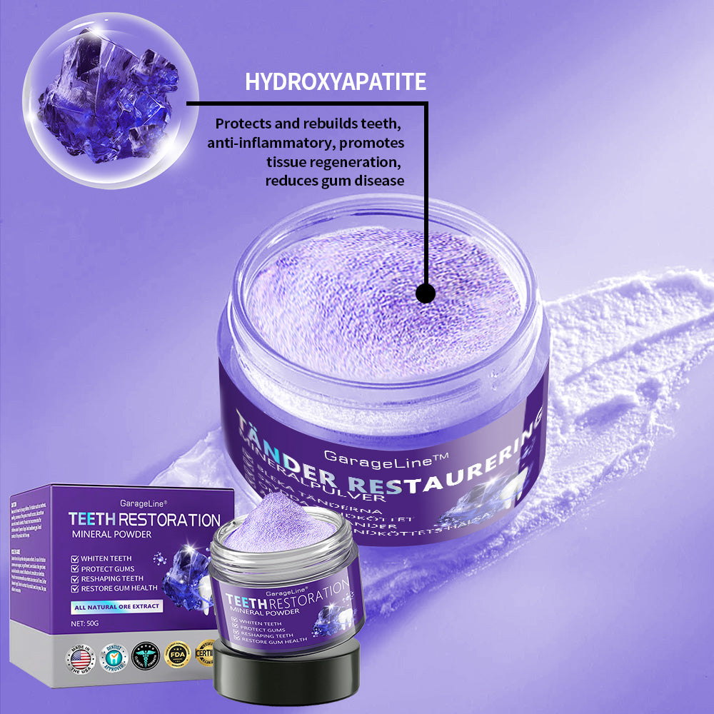 GarageLine® Teeth Restoration Mineral Powder🦷(Suitable for cavities, tooth sensitivity, gum recession, oral inflammation, periodontal problems, and various dental and oral care needs.)