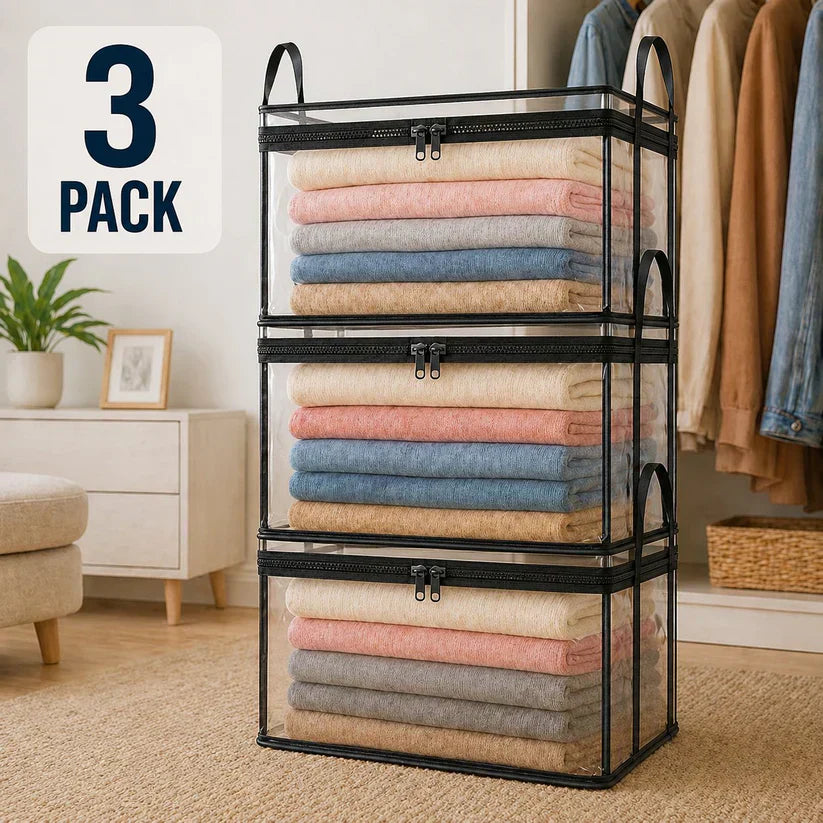 🤩LAST DAY BUY 2 GET 1 FREE!!💕SVOZK® Transparent Storage Bag – Large, Dust & Moisture-Proof with Handle✨Ultimate All-in-One Organizer for Clothes, Toys, Books, Stuffed Animals & Absolutely Everything! 🧸📚👕🧦