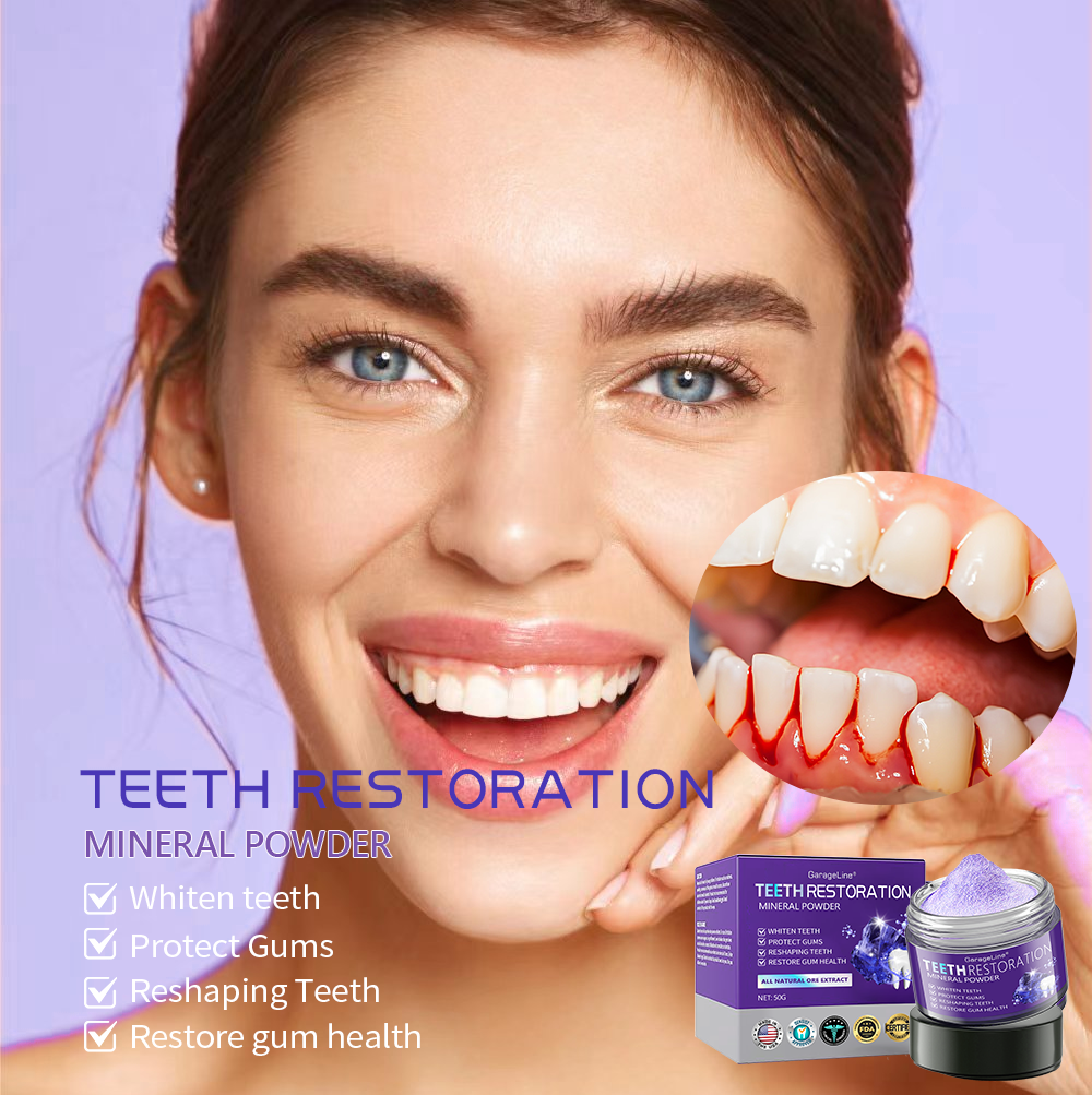 GarageLine® Teeth Restoration Mineral Powder🦷(Suitable for cavities, tooth sensitivity, gum recession, oral inflammation, periodontal problems, and various dental and oral care needs.)