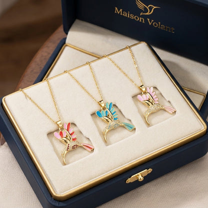 🔥 Final Day: 50% OFF!! | CZTICLE® 🦜 2026 All-New Upgrade 💥 Exquisite Diamond-Embellished Sunbird Necklace