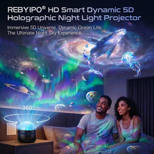 👉Last Day: 70% OFF | 🌞REBYIPO® 360° Night Light Projector - Smart Holographic Star Projector🌌✨