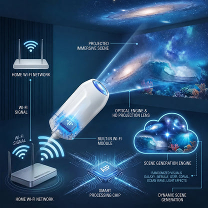 👉Last day 70%off丨😮‍💨REBYIPO® Night Light Projector - Smart Holographic Star Projector🌠
