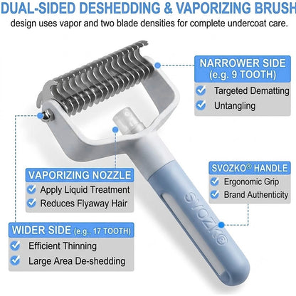 👉 SVOZK® Double-Sided Smart Pet Grooming Brush – 🐾 Hurtless Shedding & Dematting Undercoat Rake for Dogs and Cats
