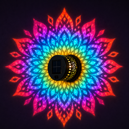 🔥Last Day 50% OFF 丨 REBYIPO® 2-in-1 Solar Mandala Projection Light-Colorful Projection · Outdoor Mosquito-Repelling Aid
