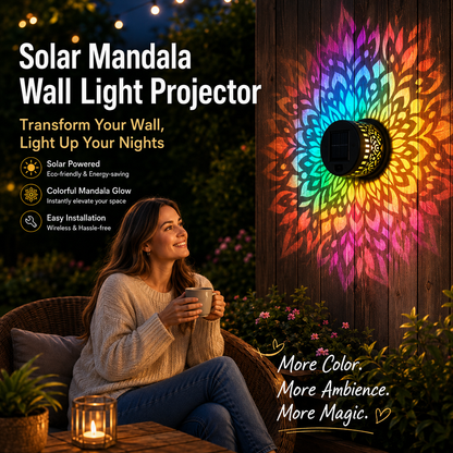 🔥Last Day 50% OFF 丨 REBYIPO® 2-in-1 Solar Mandala Projection Light-Colorful Projection · Outdoor Mosquito-Repelling Aid