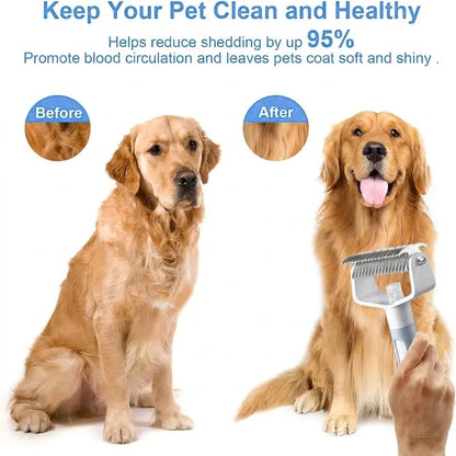 👉 SVOZK® Double-Sided Smart Pet Grooming Brush – 🐾 Hurtless Shedding & Dematting Undercoat Rake for Dogs and Cats