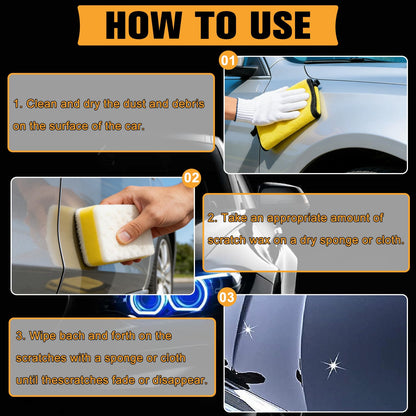 ✨✨ 2026 All-New Upgraded Car Scratch Repair Wax — Includes Application Sponge and Towel🔥🔥