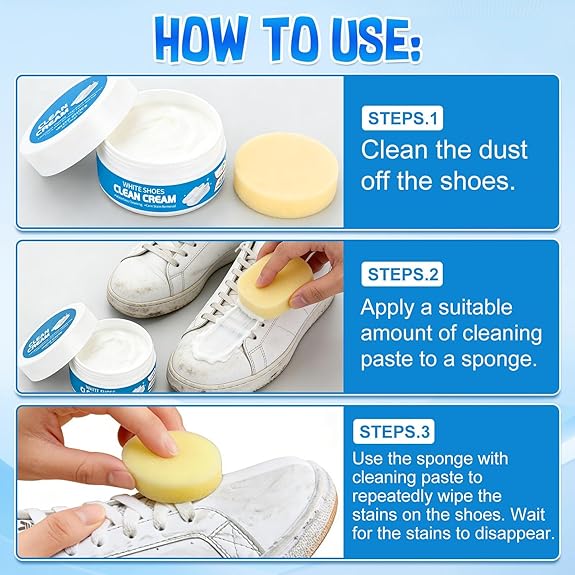 🔥🔥HEATWOLF® Multifunctional White Shoe Cleaning Paste (Built-in Sponge) — No-Rinse Formula✨✨