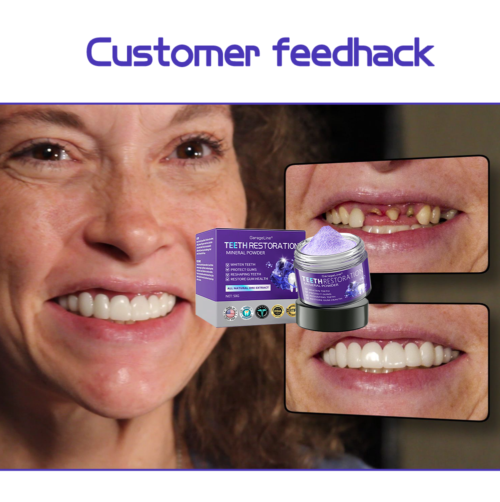GarageLine® Teeth Restoration Mineral Powder🦷(Suitable for cavities, tooth sensitivity, gum recession, oral inflammation, periodontal problems, and various dental and oral care needs.)