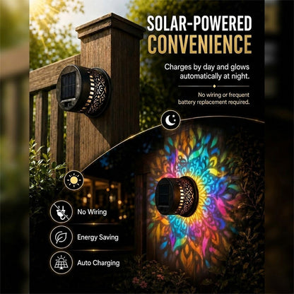 🔥Last Day 50% OFF 丨 REBYIPO® 2-in-1 Solar Mandala Projection Light-Colorful Projection · Outdoor Mosquito-Repelling Aid