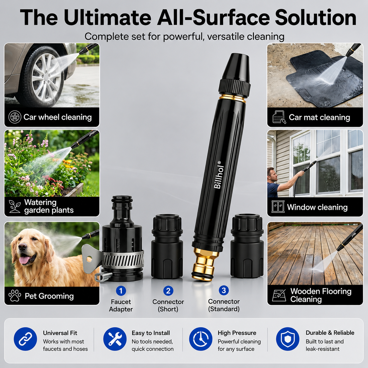Billhol® Universal Connection Kit for High-Pressure Water Gun