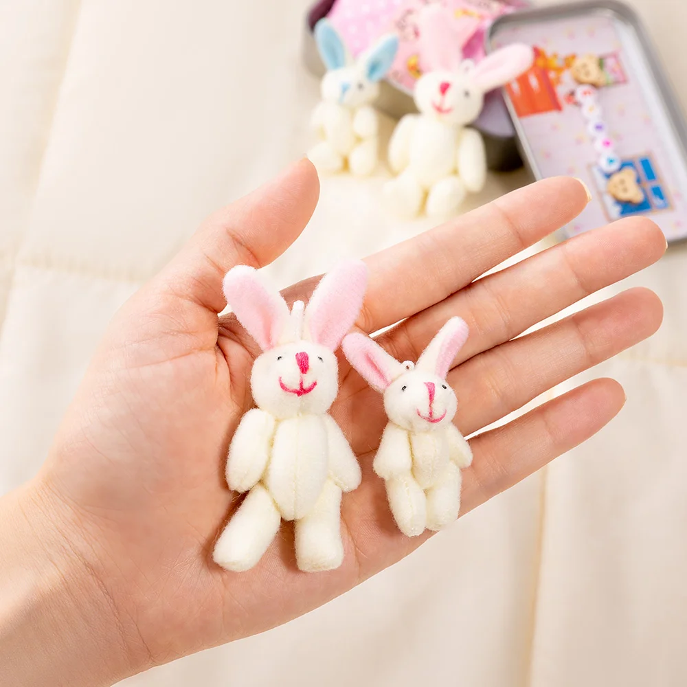 🐰 Personalized Cute Mom and Baby Plush Bunny Mini Pocket Tin Box with Colorful Name Comfort Toy Easter Birthday Gift for Kids