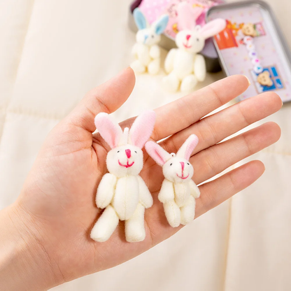 🐰 Personalized Cute Mom and Baby Plush Bunny Mini Pocket Tin Box with Colorful Name Comfort Toy Easter Birthday Gift for Kids