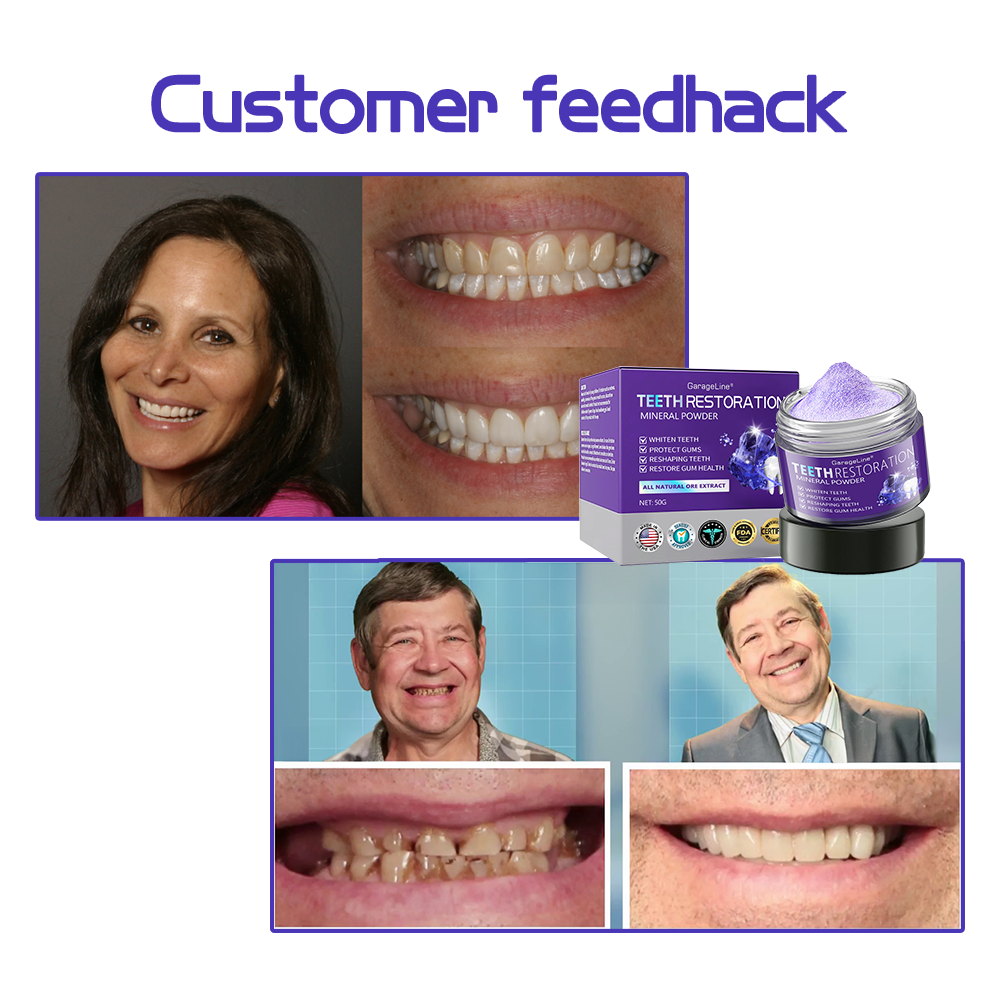 GarageLine® Teeth Restoration Mineral Powder🦷(Suitable for cavities, tooth sensitivity, gum recession, oral inflammation, periodontal problems, and various dental and oral care needs.)