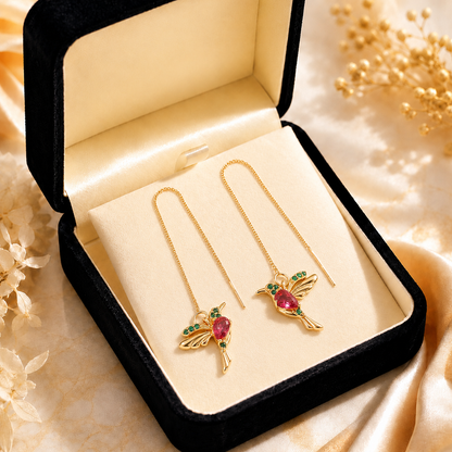 🔥 Last Day: 50% OFF!! | CZTICLE® 🦜2026 Brand-New Upgrade 💥 Exquisite Red Agate Hummingbird Necklace  with Bonus Earrings