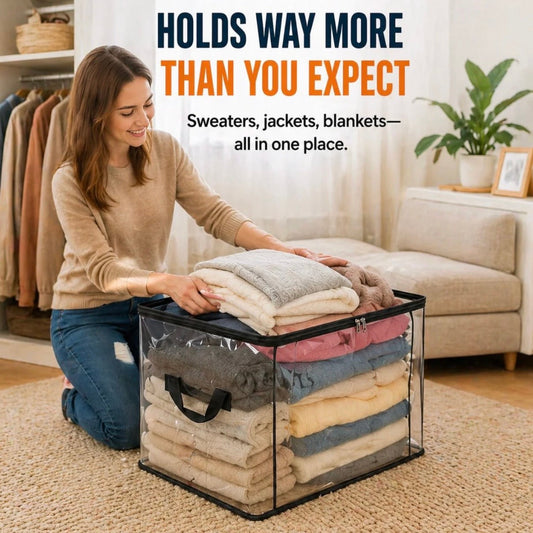 ⏳LAST DAY BUY 2 GET 1 FREE!!💕SVOZK® Transparent Storage Bag – Large, Dust & Moisture-Proof with Handle✨Ultimate All-in-One Organizer for Clothes, Toys, Books, Stuffed Animals & Absolutely Everything! 🧸📚👕🧦