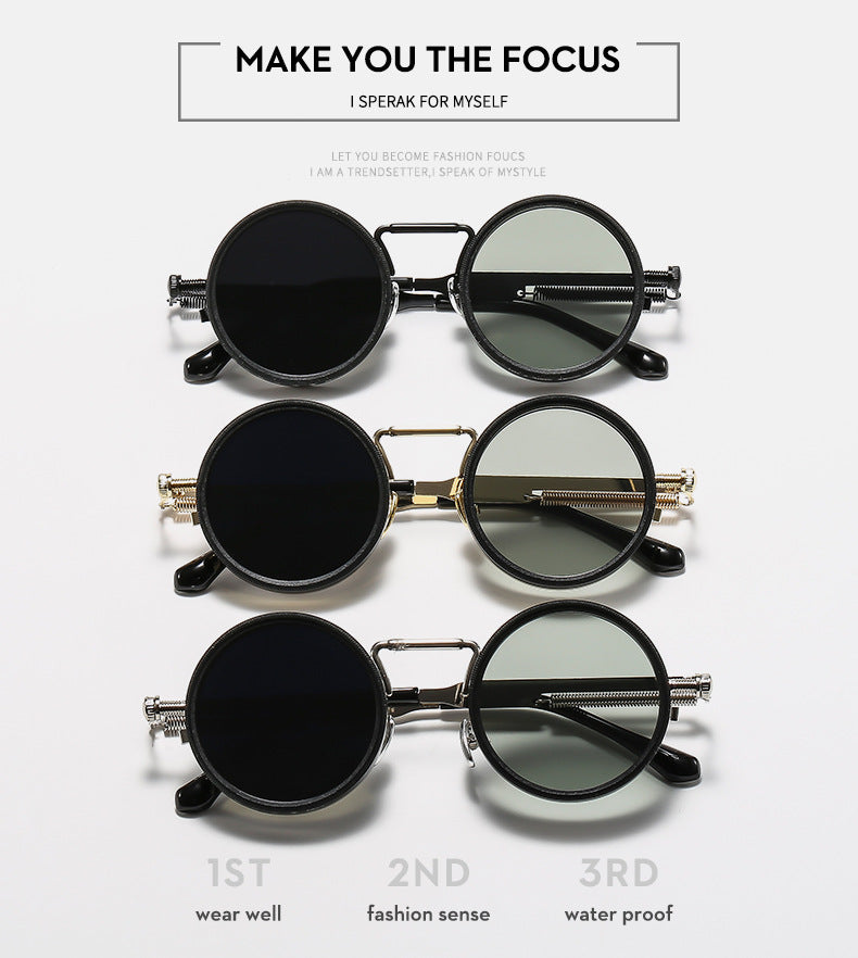 👓 9-Level Adjustable Dimming Polarized Sunglasses with Stepless Rotating Filter, Vintage Steampunk Style