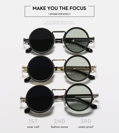 👓 9-Level Adjustable Dimming Polarized Sunglasses with Stepless Rotating Filter, Vintage Steampunk Style