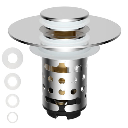 💧HEATWOLF® Upgraded 3-in-1 Bathroom Sink Drain Filter✨✨:with Detachable Base🥇—No manual cleaning required🔥