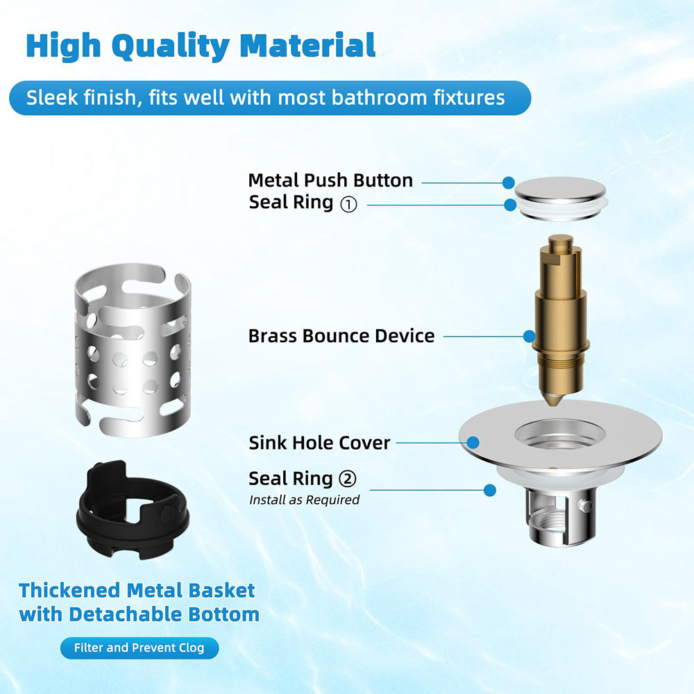 💧HEATWOLF® Upgraded 3-in-1 Bathroom Sink Drain Filter✨✨:with Detachable Base🥇—No manual cleaning required🔥