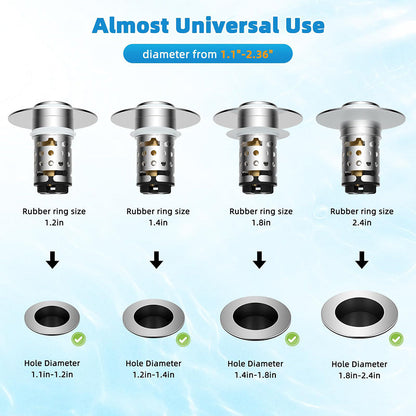 💧HEATWOLF® Upgraded 3-in-1 Bathroom Sink Drain Filter✨✨:with Detachable Base🥇—No manual cleaning required🔥