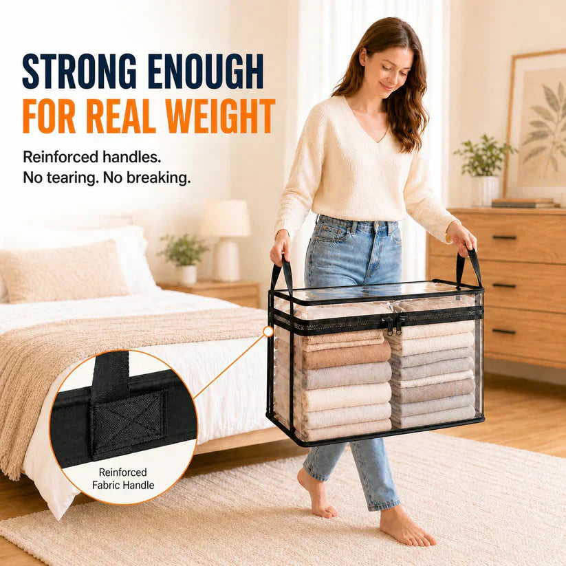🤩LAST DAY BUY 2 GET 1 FREE!!💕SVOZK® Transparent Storage Bag – Large, Dust & Moisture-Proof with Handle✨Ultimate All-in-One Organizer for Clothes, Toys, Books, Stuffed Animals & Absolutely Everything! 🧸📚👕🧦