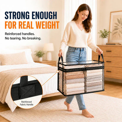🤩LAST DAY BUY 2 GET 1 FREE!!💕SVOZK® Transparent Storage Bag – Large, Dust & Moisture-Proof with Handle✨Ultimate All-in-One Organizer for Clothes, Toys, Books, Stuffed Animals & Absolutely Everything! 🧸📚👕🧦