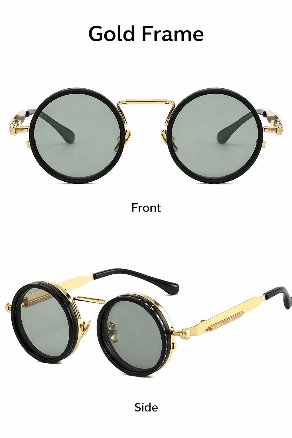 👓 9-Level Adjustable Dimming Polarized Sunglasses with Stepless Rotating Filter, Vintage Steampunk Style
