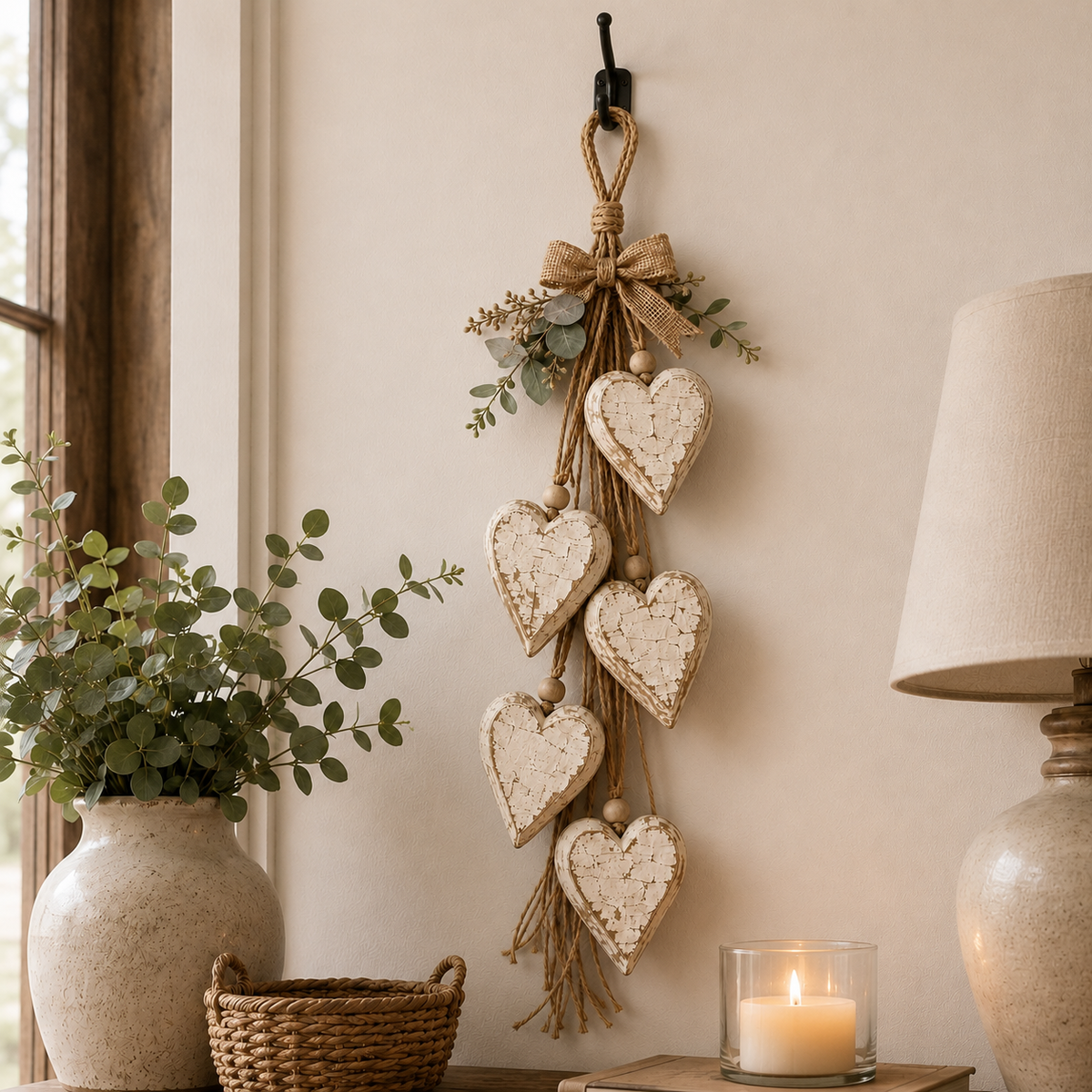 🤎 IEY® Hanging Heart Wall Decor - A Heartwarming Gift for Every Home