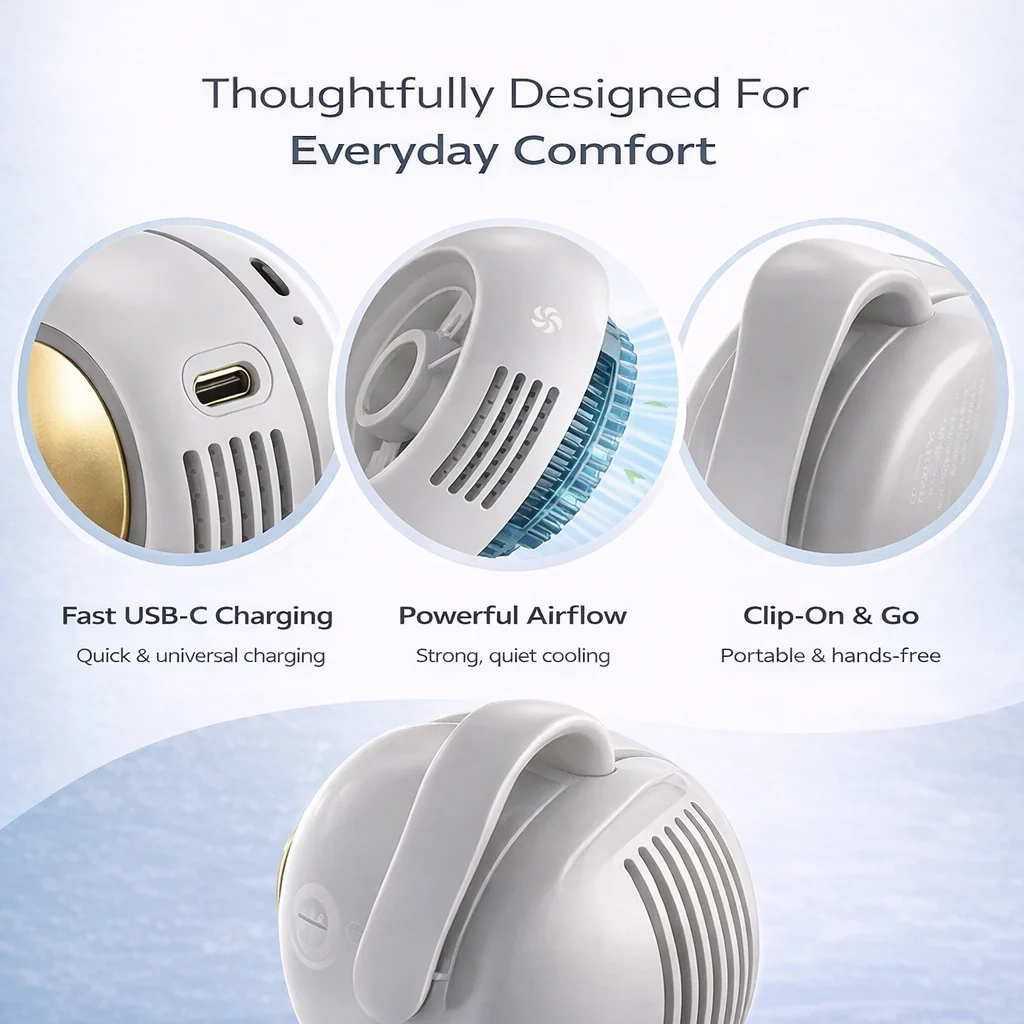 ⚽2026 World Cup Cooling Fan🥵🔥 — Portable Clip-On Fan for Stadiums, Travel & Outdoor Fun🏆 — Wearable for Outdoors, Travel, and Office Use🏃