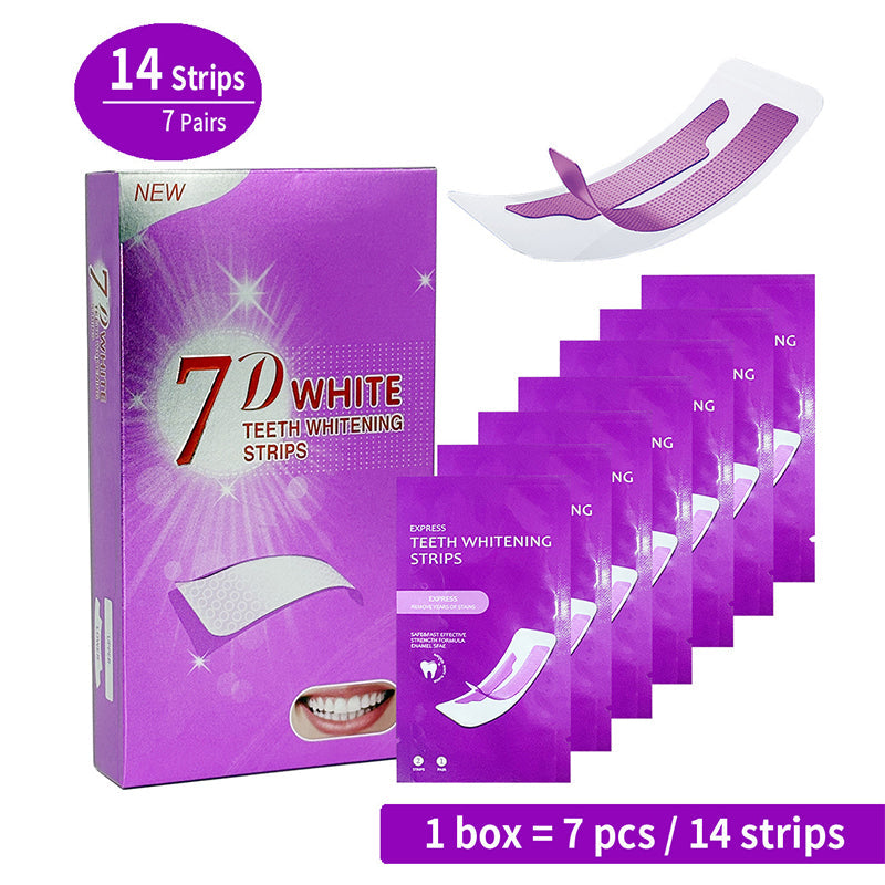 GarageLine® Purple Teeth Whitening Strips - 7/21 Whitening Sessions - Safe for Enamel - Non Sensitive Teeth Whitening - Peroxide-Free