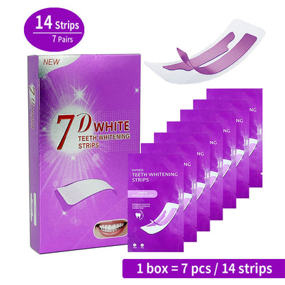 GarageLine® Purple Teeth Whitening Strips - 7/21 Whitening Sessions - Safe for Enamel - Non Sensitive Teeth Whitening - Peroxide-Free