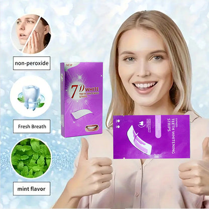 GarageLine® Purple Teeth Whitening Strips - 7/21 Whitening Sessions - Safe for Enamel - Non Sensitive Teeth Whitening - Peroxide-Free