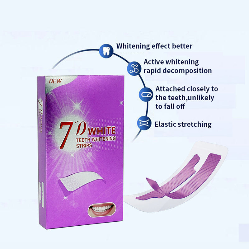 GarageLine® Purple Teeth Whitening Strips - 7/21 Whitening Sessions - Safe for Enamel - Non Sensitive Teeth Whitening - Peroxide-Free