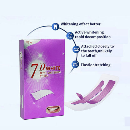GarageLine® Purple Teeth Whitening Strips - 7/21 Whitening Sessions - Safe for Enamel - Non Sensitive Teeth Whitening - Peroxide-Free