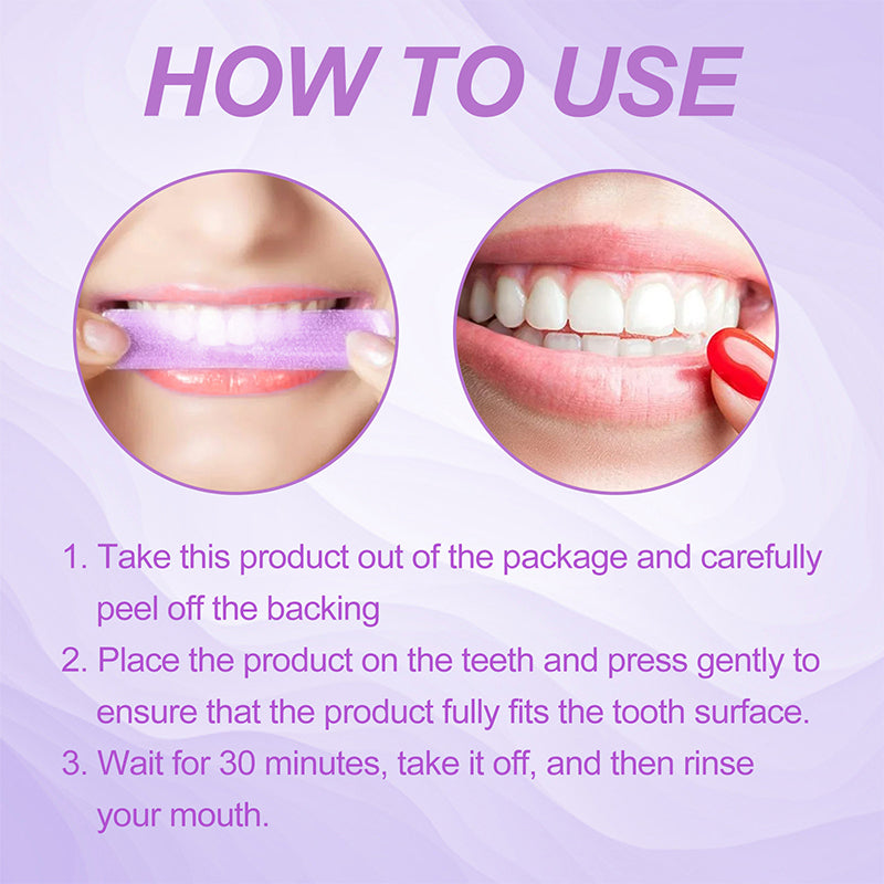 GarageLine® Purple Teeth Whitening Strips - 7/21 Whitening Sessions - Safe for Enamel - Non Sensitive Teeth Whitening - Peroxide-Free